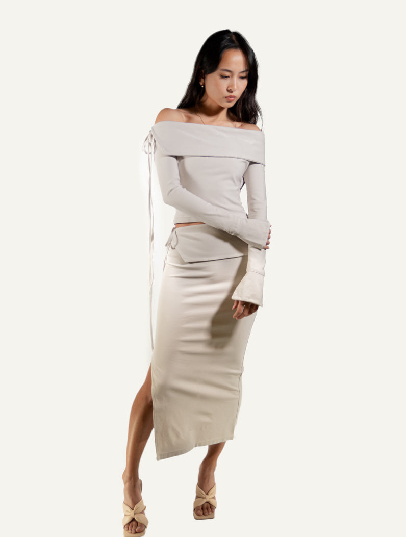 SIRENA SET IVORY - TOP + SKIRT